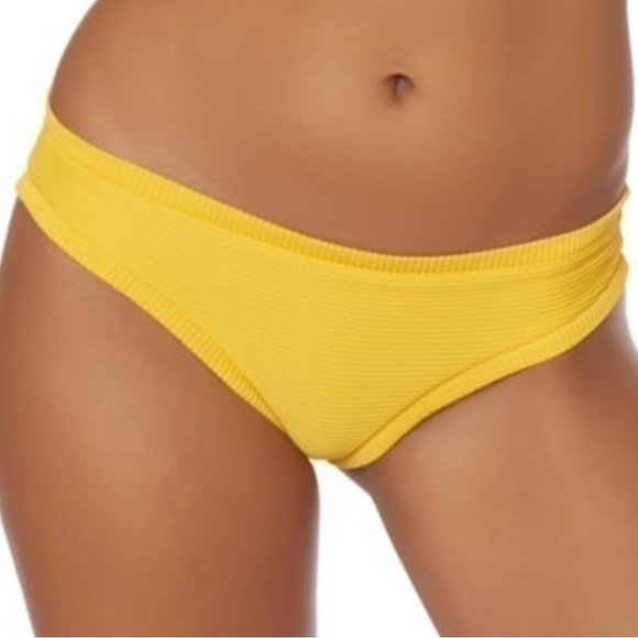 NEW Dolce Vita Yellow Ribbed Hipster Bikini Bottom - Picture 2 of 7